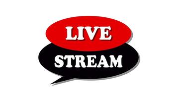 Live stream - banner with white text in motion. video