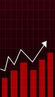 White arrow on red background - Graph. video