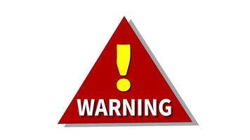 Warning - a statement or sign that indicates danger or a problem. video