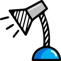 A lamp with a blue base and a light bulb vector