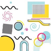 A colorful set of geometric shapes and shapes vector