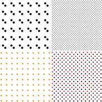 four different polka dot patterns on white and black vector