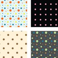 four different polka dot patterns in different colors vector