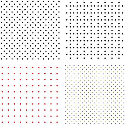 four different colored dots on white background