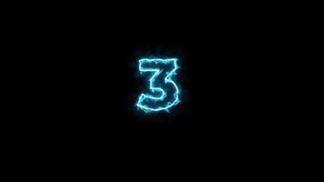 Electric style number counting digital rendering 2d animation video