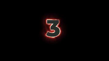 Fire count number from 1 to 10 digital rendering 2d animation video