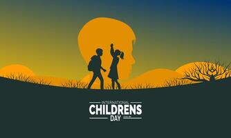 International Childrens Day calls for action to create a safe kind and supportive world for all children vector