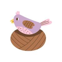 Bird sitting in Nest vector
