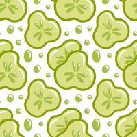 An appealing and refreshing pattern design featuring fresh cucumber slices beautifully arranged vector