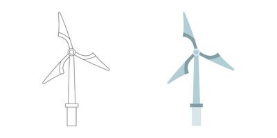 Clean wind turbine design showing modern energy rotation system, ideal for topics on renewable electricity, sustainable power, and eco technology vector