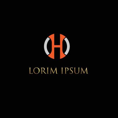 Geometric Circular H Monogram Logo Template