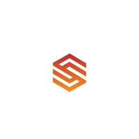 Geometric S or SS Hexagon Gradient Logo vector