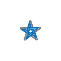 Geometric 3D Interlocking Star Symbol vector