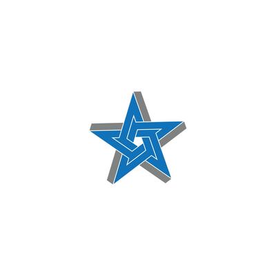 Geometric 3D Interlocking Star Symbol