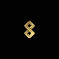 Luxury Gold Angular Infinity number 8 Symbol vector