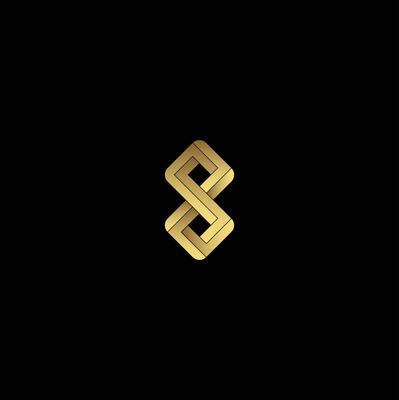 Luxury Gold Angular Infinity number 8 Symbol