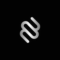 Abstract Silver Gradient S Negative Space Logo vector