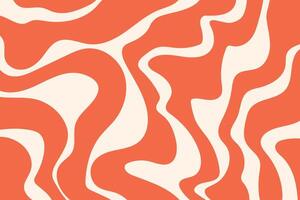 Red and White Groovy Background. Retro inspired abstract red and white background with wavy lines and fluid motion. Ideal for creative projects, textiles, or branding. vector