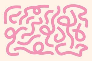 Hand drawn doodle lines. Set of abstract modern geometric curved wavy elements. Use in your designs vector