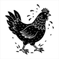 Chicken With Flapping Wing vector
