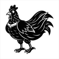 a chicken standing in a superhero pose vector