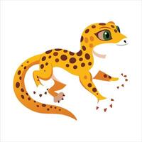 leopard gecko running vector