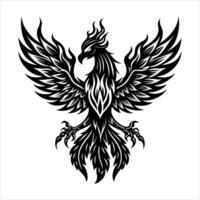 phoenix with ice blue flame vector