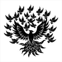 phoenix transforming into a flock vector