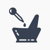 Design Illustration graphic of mixing experiment icon with glyph style. Suitable for UI, mobile design, web design, etc. vector