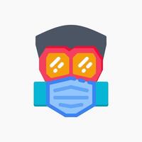 Design Illustration graphic of Safety mask icon with flat style. Suitable for UI, mobile design, web design, etc. vector