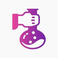 Design Illustration graphic of Erlenmeyer Flask icon with gradient style. Suitable for UI, mobile design, web design, etc. vector