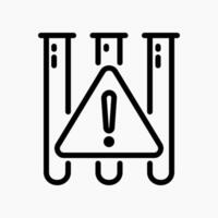 Design Illustration graphic of reactive test tube icon with line style. Suitable for UI, mobile design, web design, etc. vector
