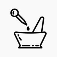 Design Illustration graphic of mixing experiment icon with line style. Suitable for UI, mobile design, web design, etc. vector