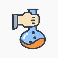 Design Illustration graphic of Erlenmeyer Flask icon with colored line style. Suitable for UI, mobile design, web design, etc. vector
