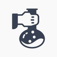 Design Illustration graphic of Erlenmeyer Flask icon with glyph style. Suitable for UI, mobile design, web design, etc. vector
