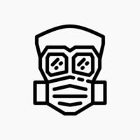 Design Illustration graphic of Safety mask icon with line style. Suitable for UI, mobile design, web design, etc. vector