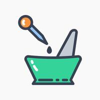 Design Illustration graphic of mixing experiment icon with colored line style. Suitable for UI, mobile design, web design, etc. vector