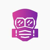 Design Illustration graphic of Safety mask icon with gradient style. Suitable for UI, mobile design, web design, etc. vector