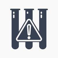 Design Illustration graphic of reactive test tube icon with glyph style. Suitable for UI, mobile design, web design, etc. vector