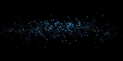 A stunning array of dynamic blue particles dancing on an intriguing and dark background adds visual depth vector