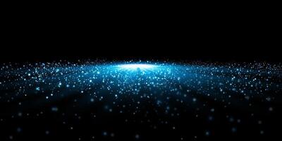 Stunning Blue Particles Against a Dark Background Creating Visual Effects That Captivate the Imagination vector
