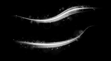 Stunning and Elegant Light Streaks Set Against a Deep Rich Black Background, Ideal as a Design Element vector
