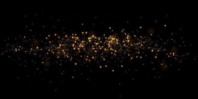 Radiant Golden Sparkles Gracefully Set Against a Deep Black Background, Creating a Striking Visual Contrast vector
