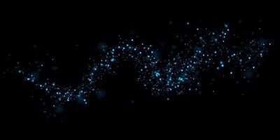 Beautiful Glowing Blue Particles Set Against a Deep Black Background, Creating a Stunning Visual Effect vector
