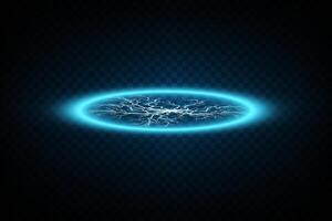 An abstract depiction of blue light on a dark background, highlighting vibrant visuals and dynamic energy vector