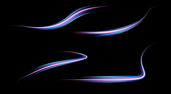 Captivating Dynamic Colorful Light Streaks on a Stunning Black Background create a mesmerizing visual effect