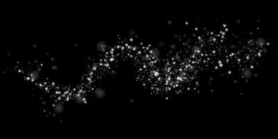 The Stardust Effect shines on a deep Black Background, ideal for various Design Projects and Creative Endeavors vector