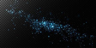 Sparkling blue particles gracefully dance across a dark background, conjuring a captivating and ethereal effect vector