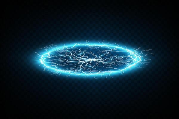 Electric Blue Energy Portal with stunning Lightning Effects, a captivating visual experience for viewers