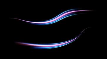 Stunning Abstract Waves of Color Displayed on a Rich Black Background, Creating an Engaging Visual Experience vector